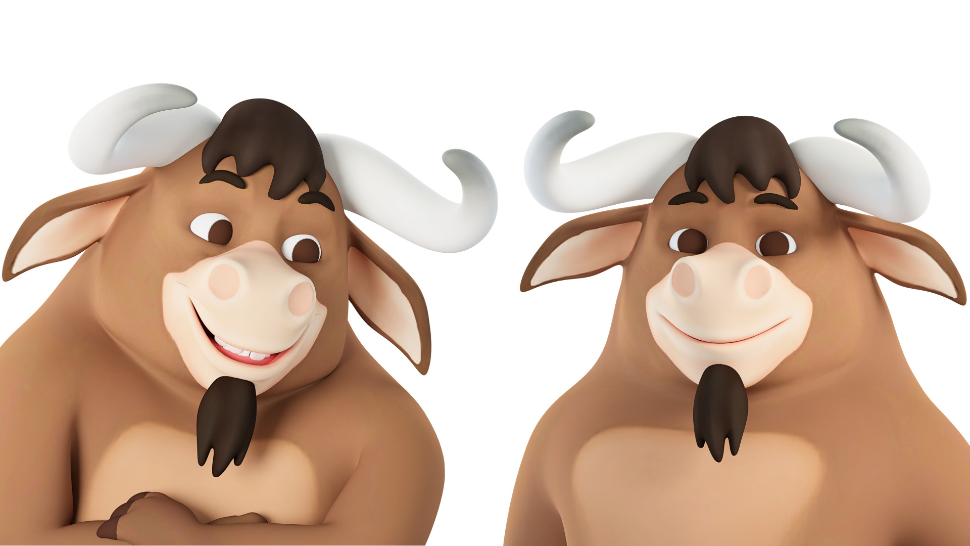 Cartoon Mascot Bull Rigged 3D model 3D model_23
