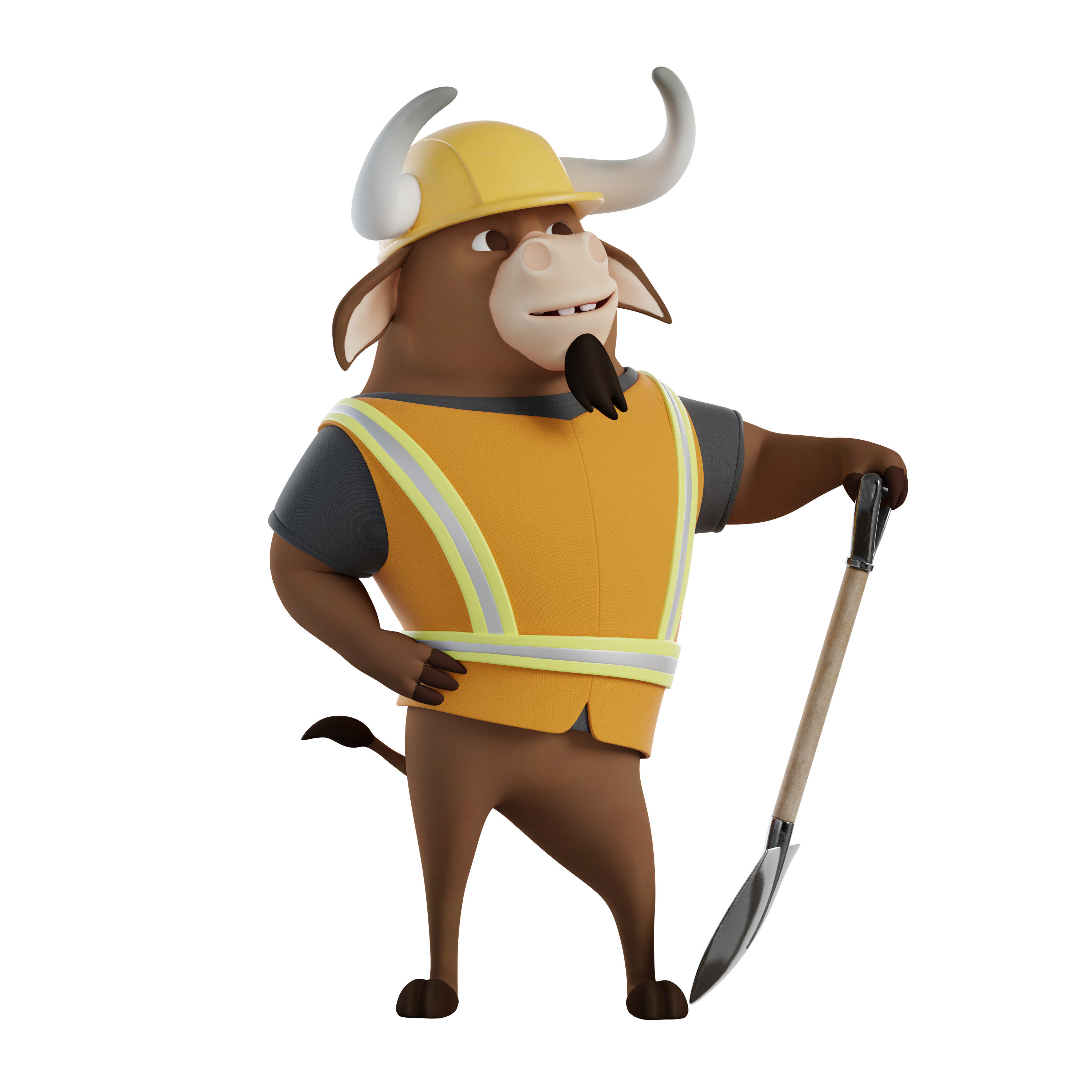 Cartoon Mascot Bull Rigged 3D model 3D model_38