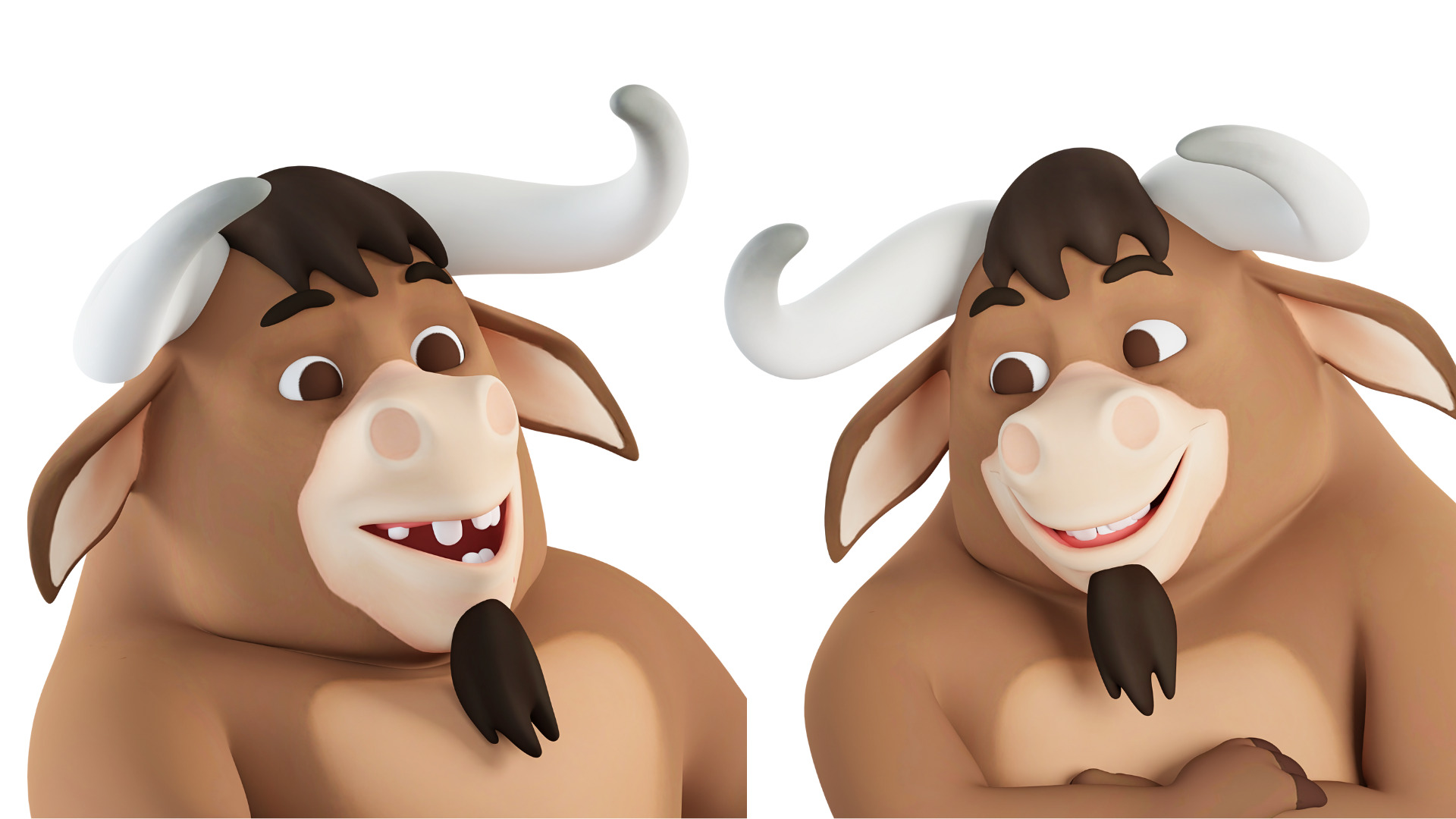 Cartoon Mascot Bull Rigged 3D model 3D model_24