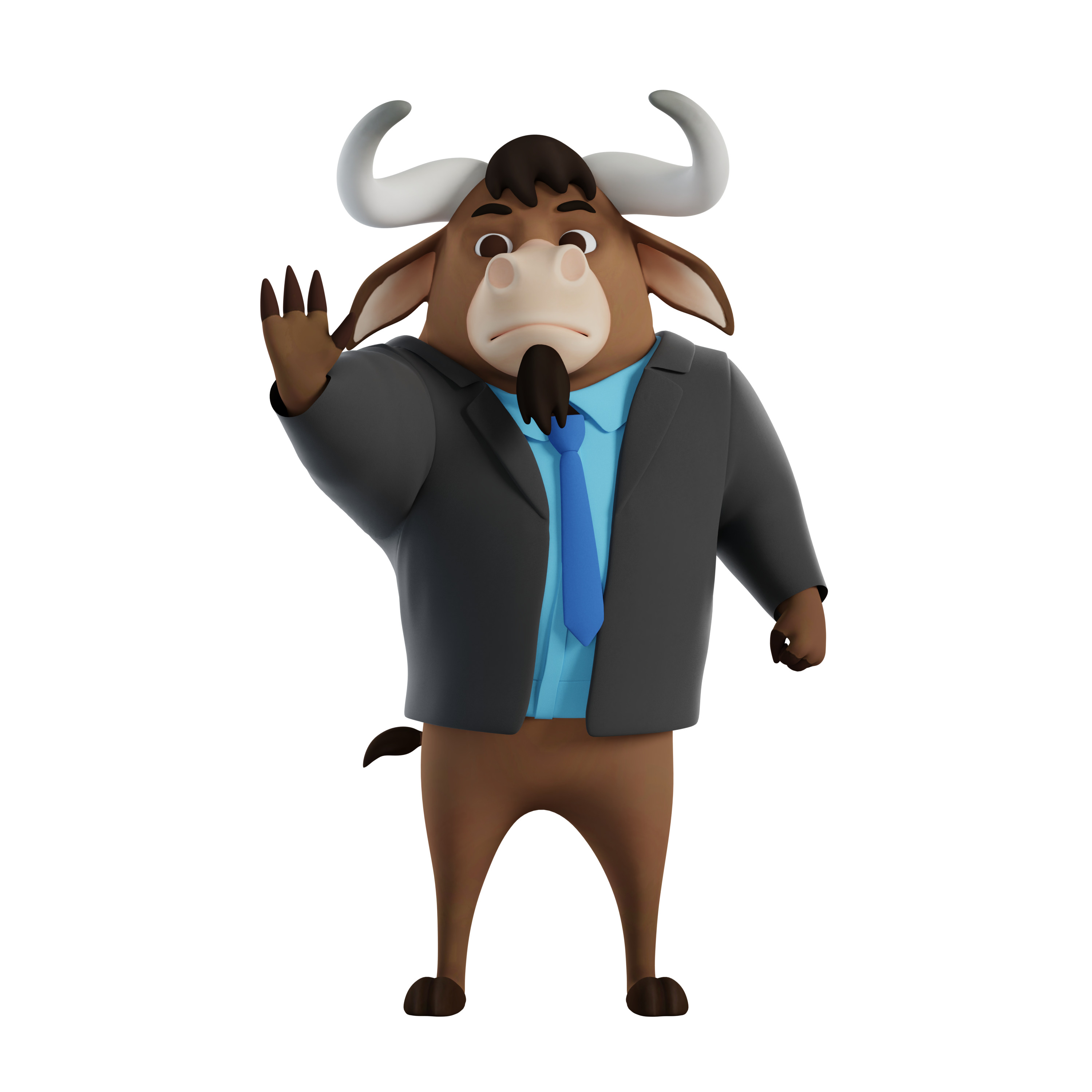 Cartoon Mascot Bull Rigged 3D model 3D model_36