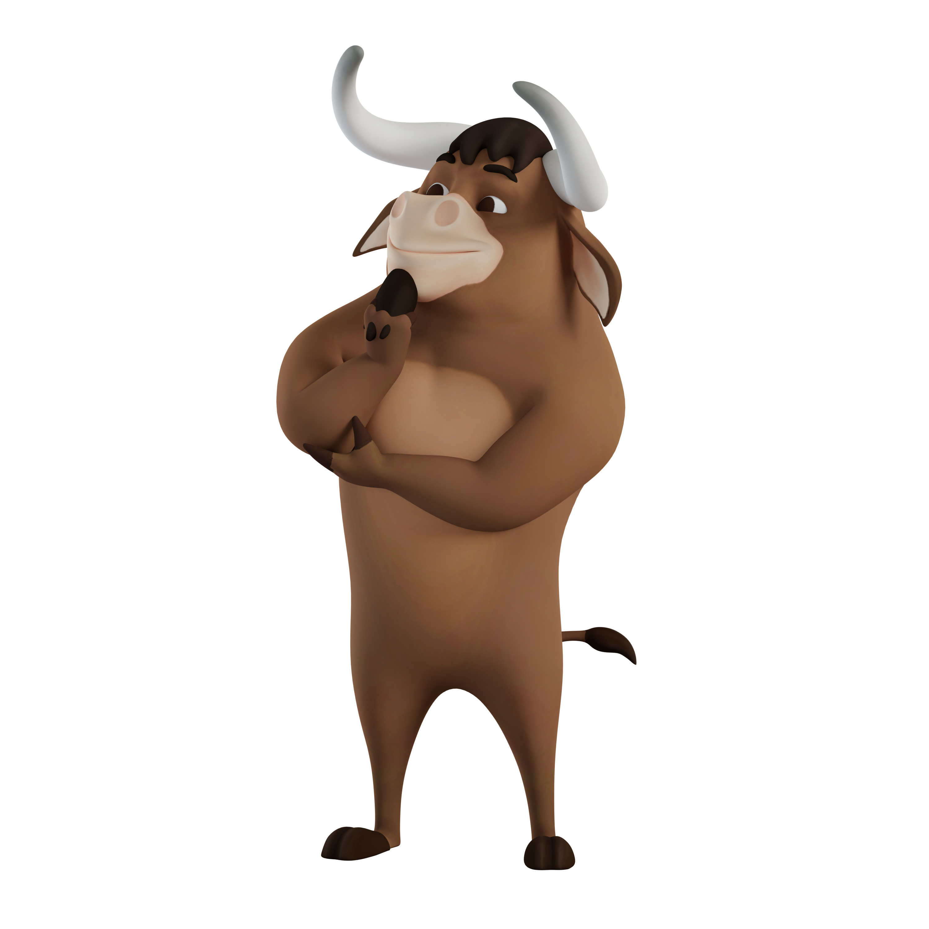 Cartoon Mascot Bull Rigged 3D model 3D model_33