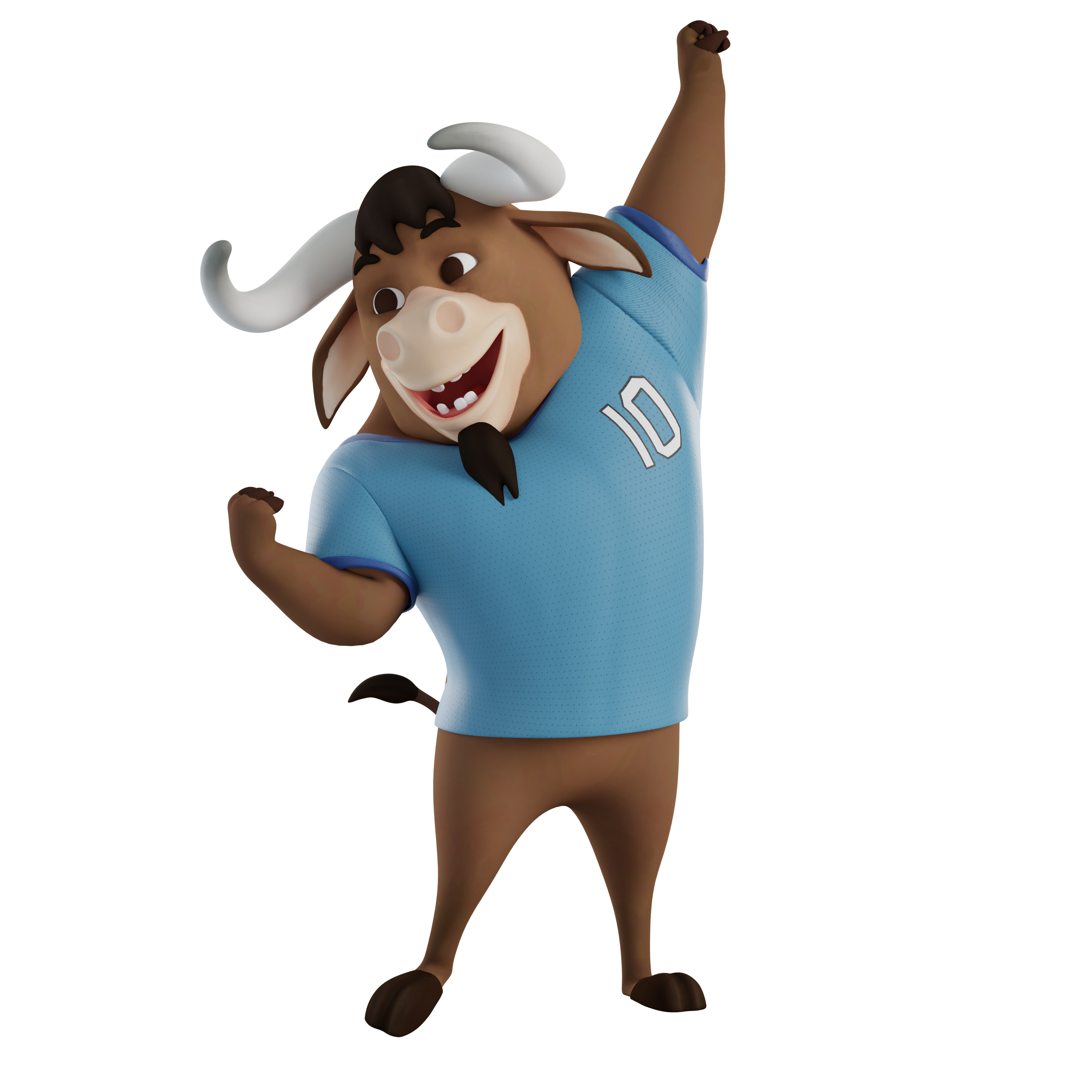 Cartoon Mascot Bull Rigged 3D model 3D model_37