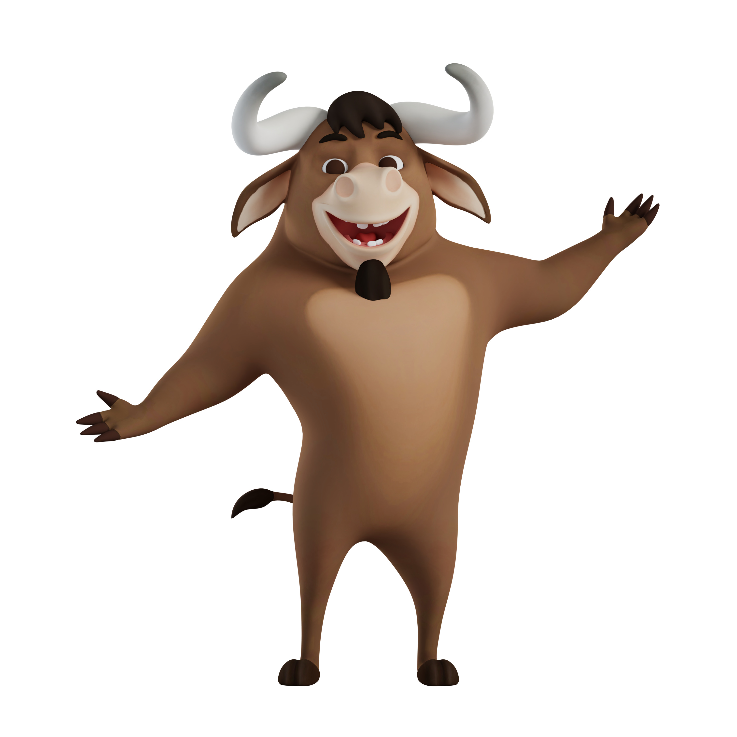 Cartoon Mascot Bull Rigged 3D model 3D model_32