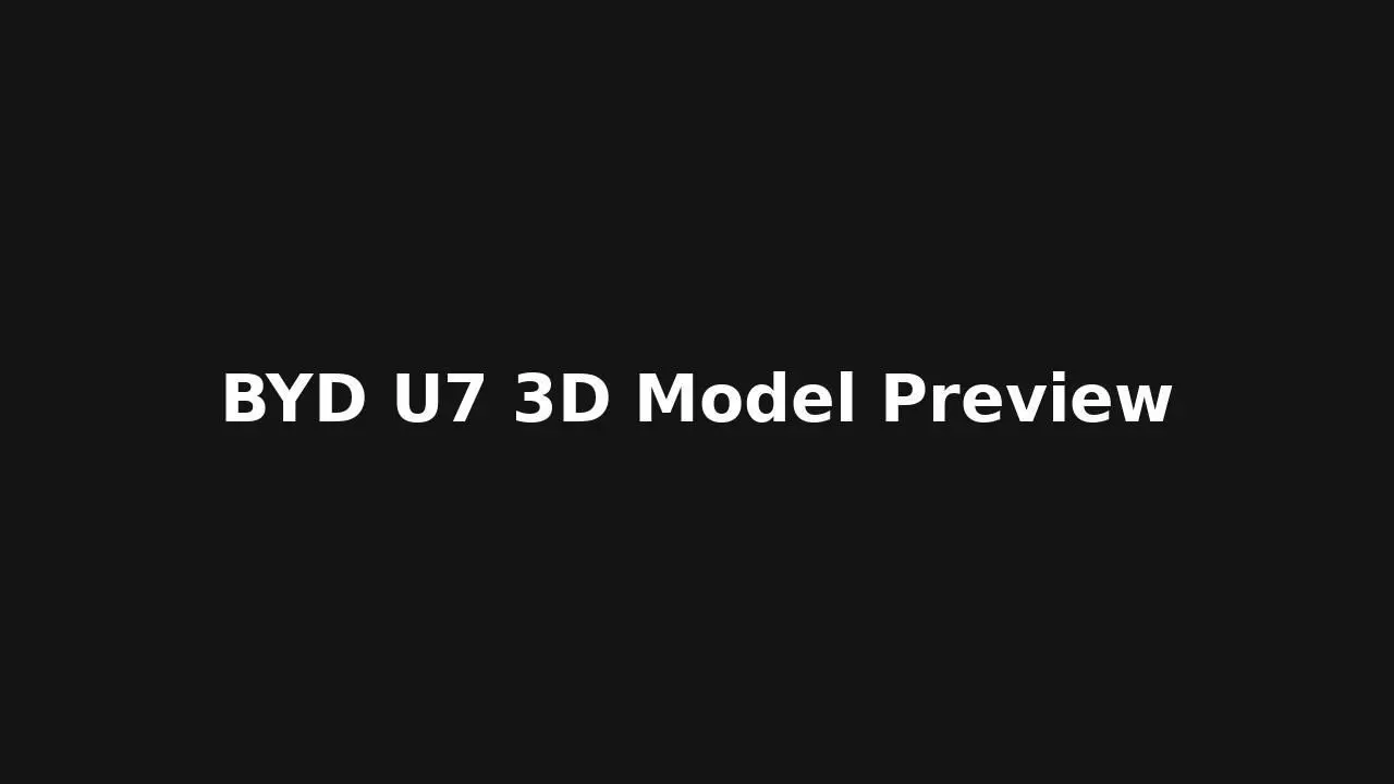 BYD U7 3D Model Electric Luxury Sedan Textured and Optimized 3D model