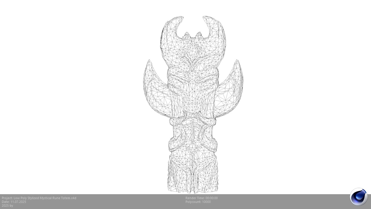 Low Poly Stylized Mystical Rune Totem Low-poly 3D model_3