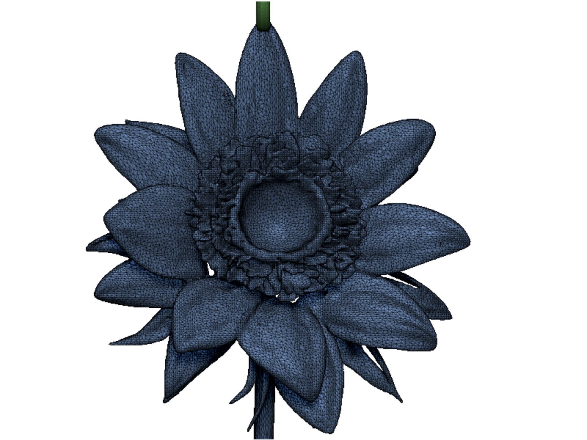 sunflower pendant 3D print model_9