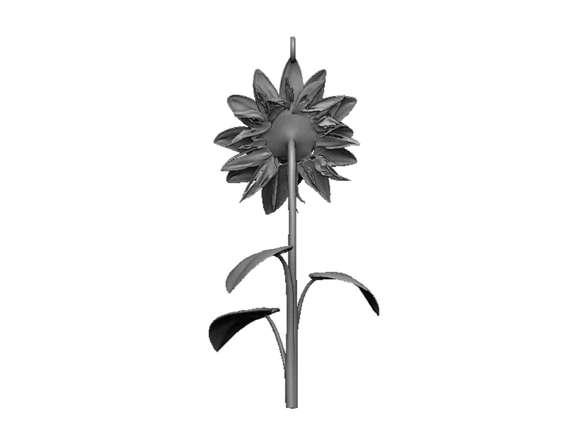 sunflower pendant 3D print model_2