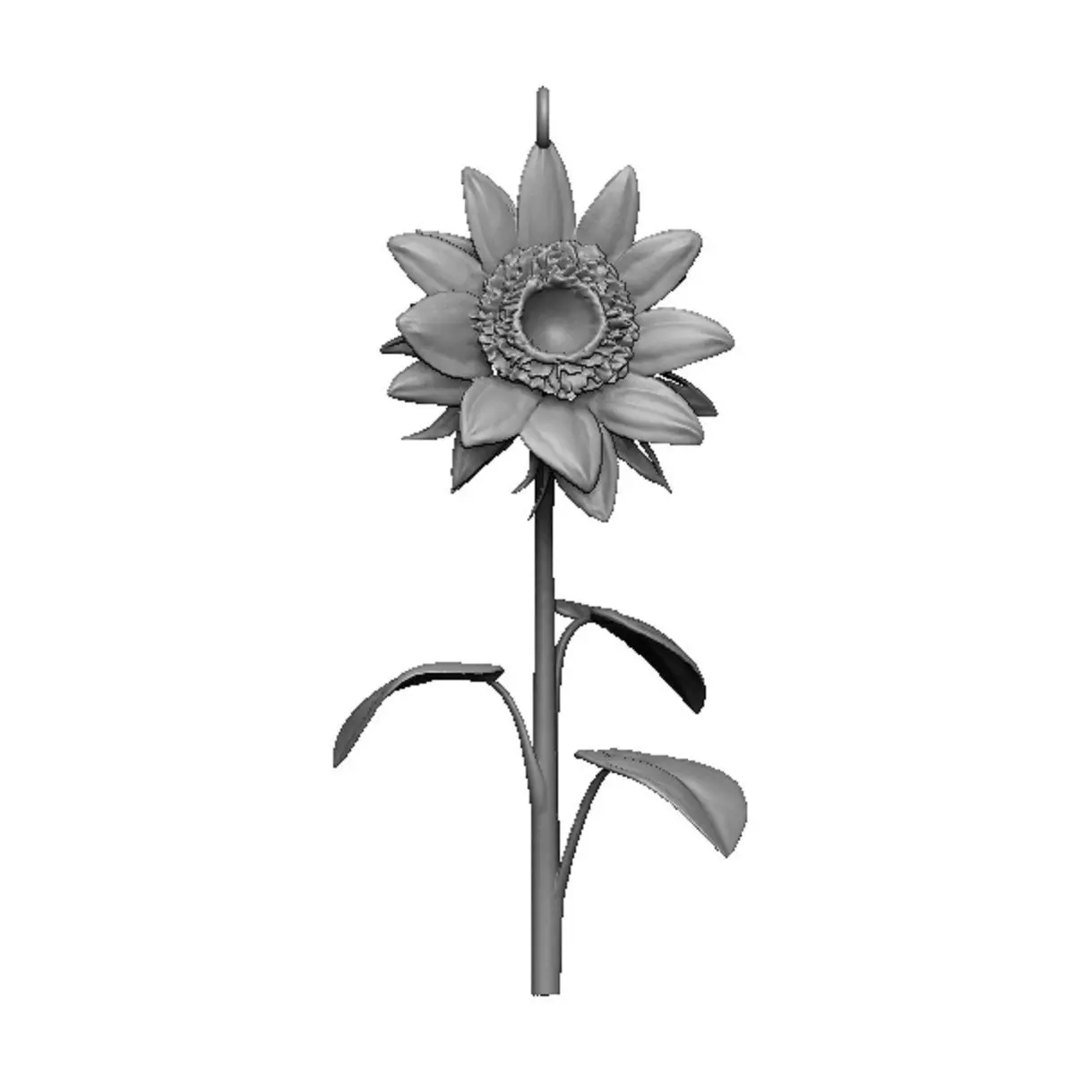 sunflower pendant 3D print model_0