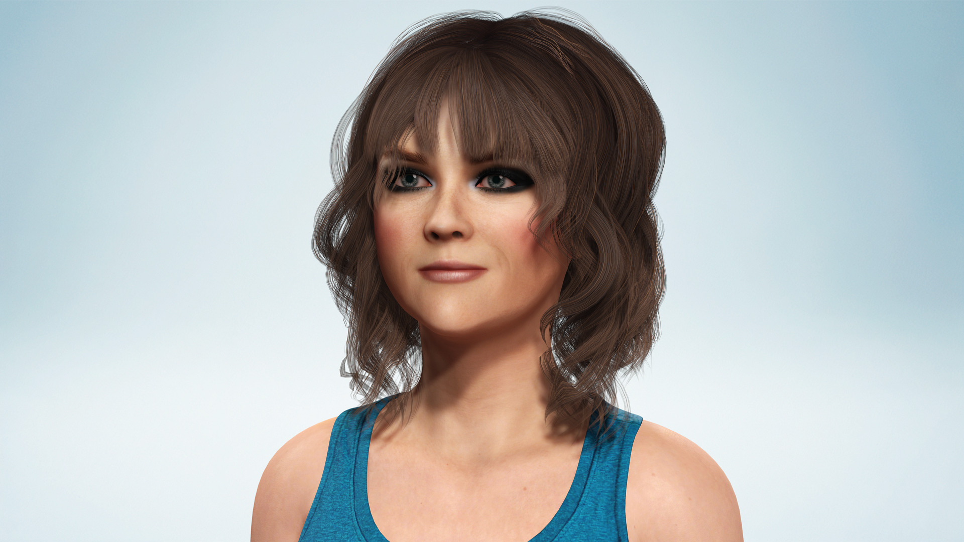 Realistic Mother Woman 3D Model Casual Outfit Mom Low-poly 3D model_5