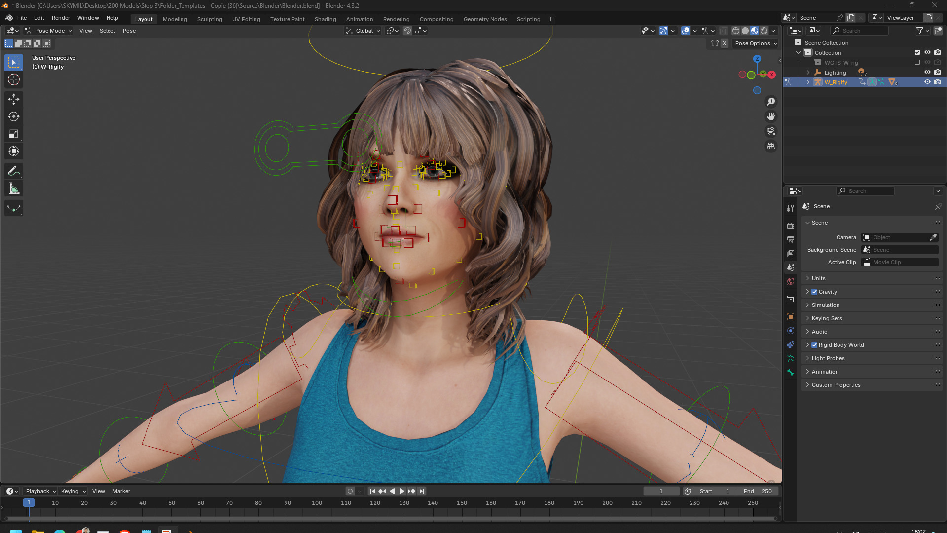 Realistic Mother Woman 3D Model Casual Outfit Mom Low-poly 3D model_12