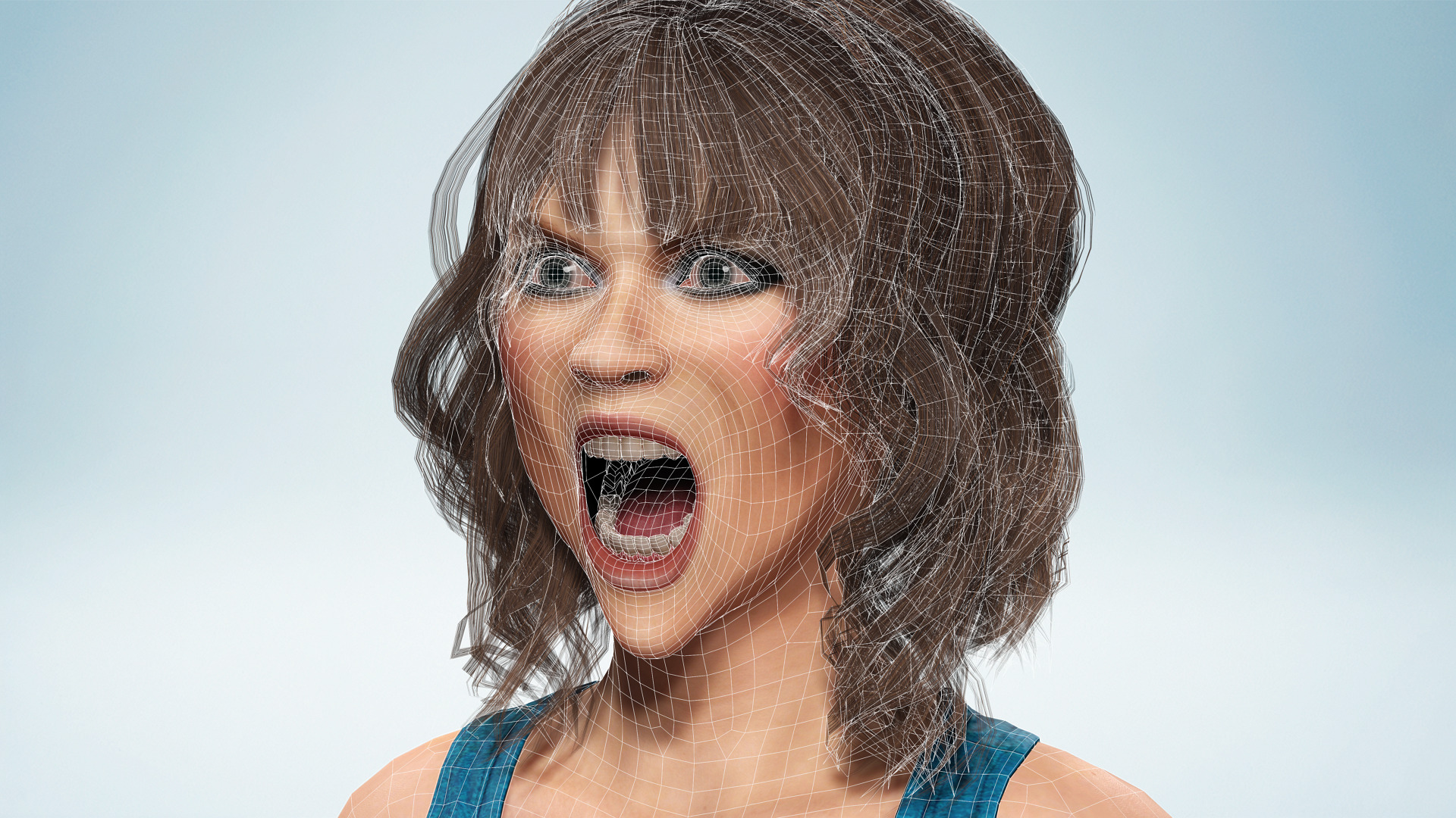 Realistic Mother Woman 3D Model Casual Outfit Mom Low-poly 3D model_26