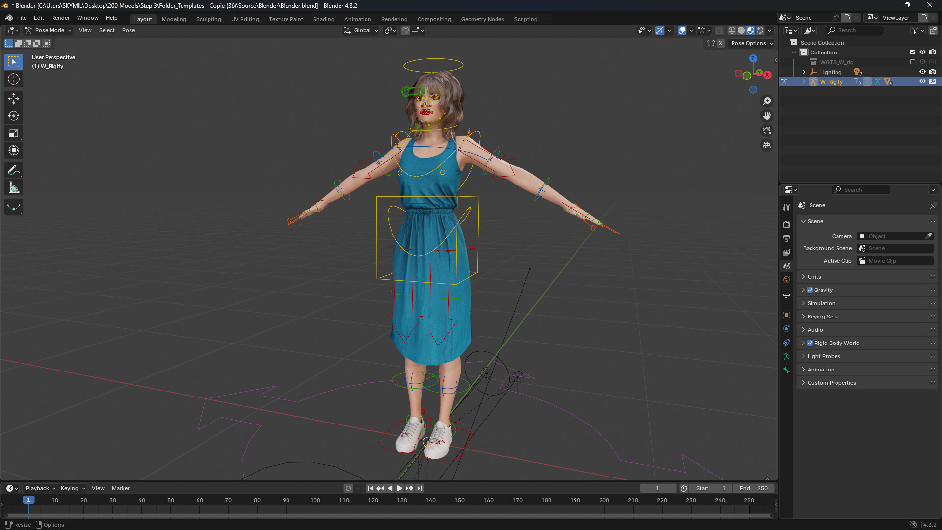 Realistic Mother Woman 3D Model Casual Outfit Mom Low-poly 3D model_13