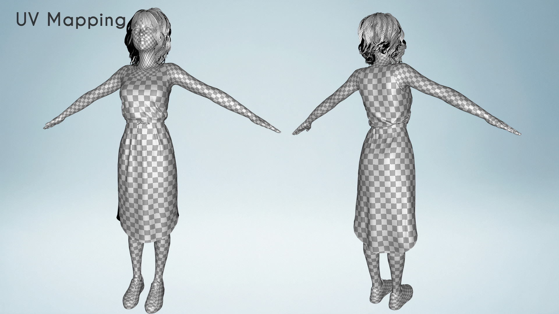 Realistic Mother Woman 3D Model Casual Outfit Mom Low-poly 3D model_23