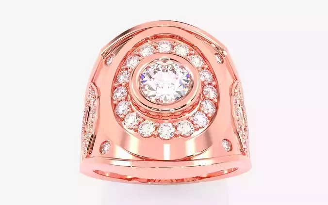 Mens Solitaire Ring 3dm stl renders details