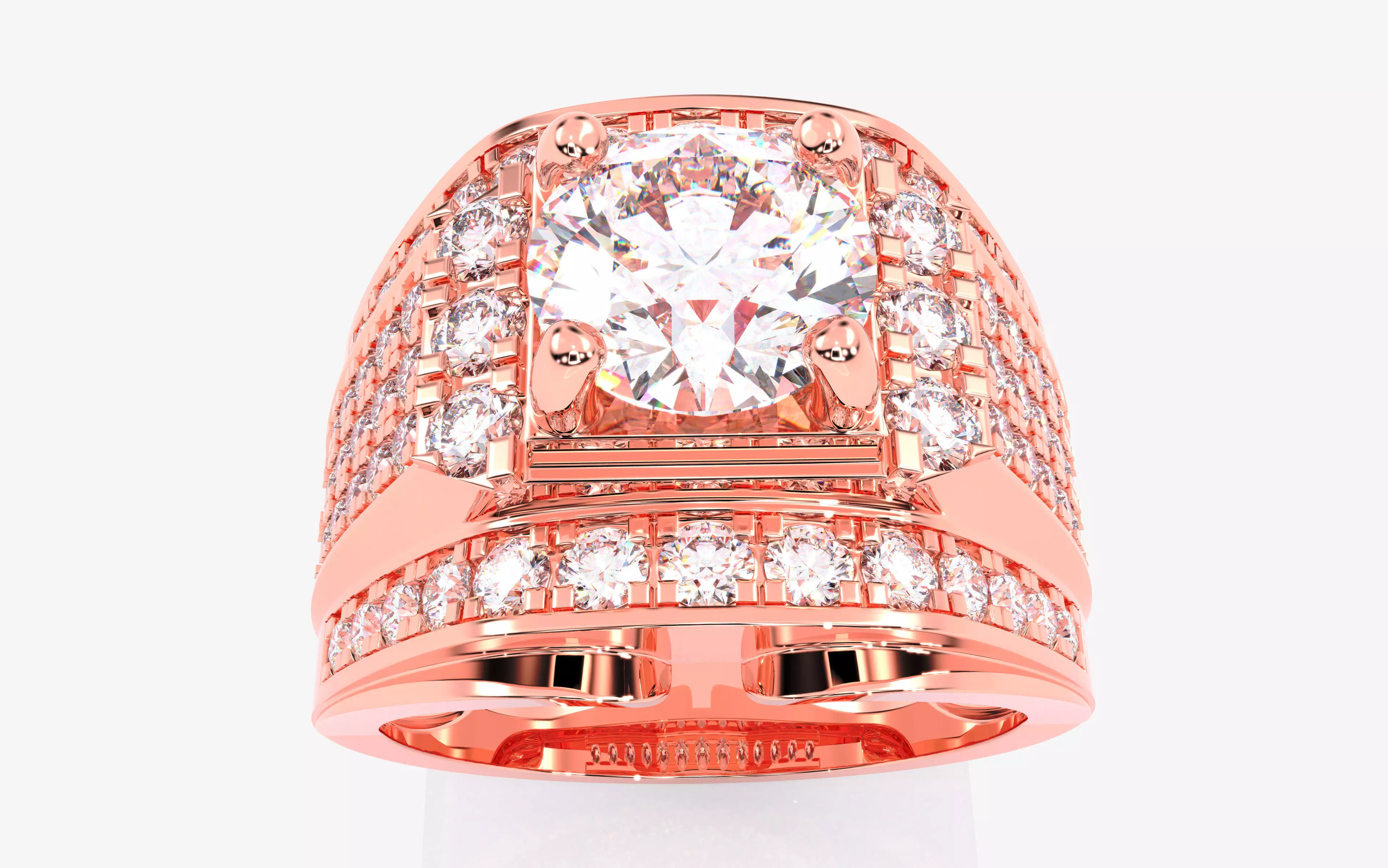 Mens Solitaire Ring 3dm stl renders details 3D print model