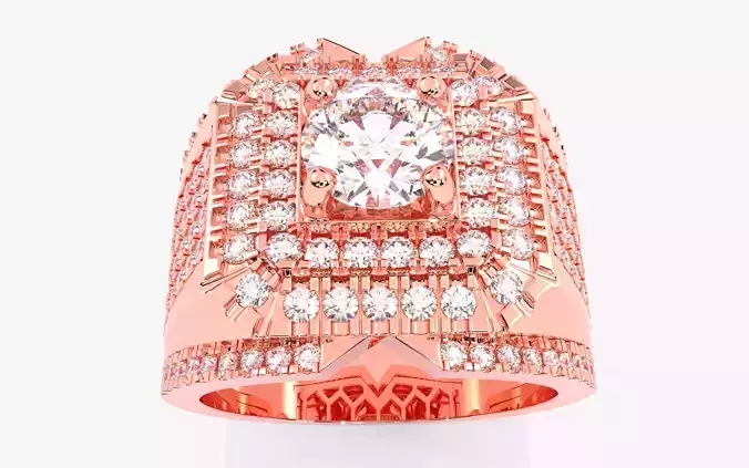 Mens Solitaire Ring 3dm stl renders details