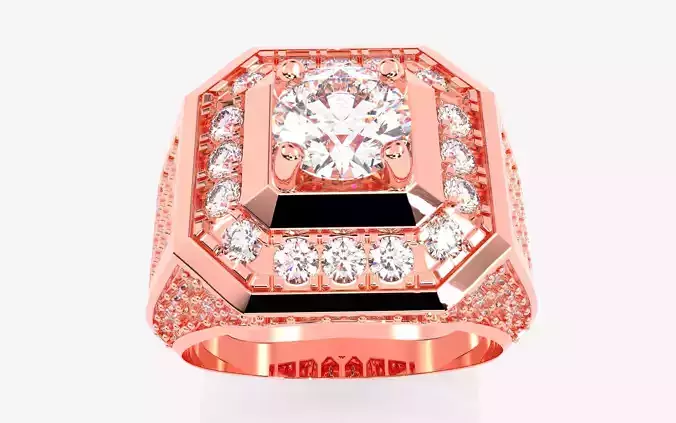 Mens Solitaire Ring 3dm stl renders details