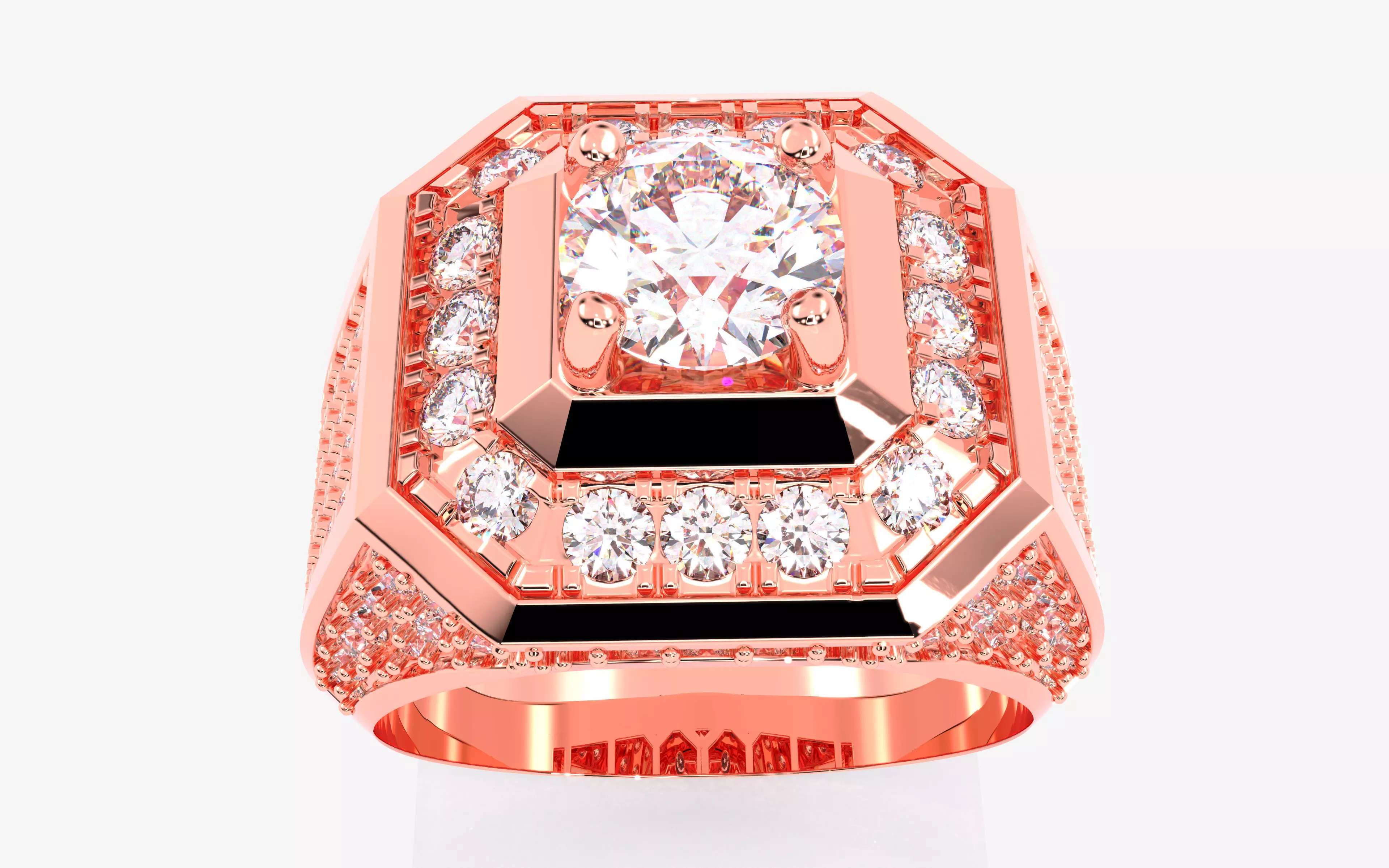 Mens Solitaire Ring 3dm stl renders details 3D print model