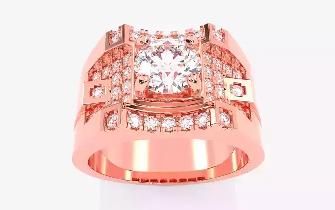 Mens Solitaire Ring 3dm stl renders details