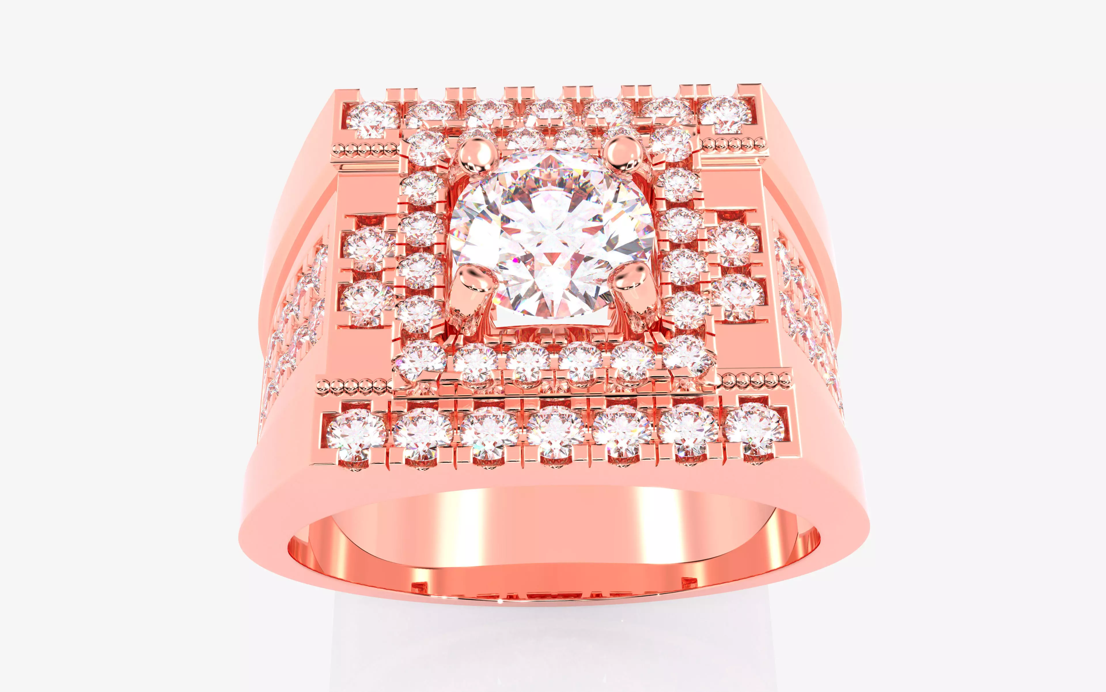 Mens Solitaire Ring 3dm stl renders details 3D print model