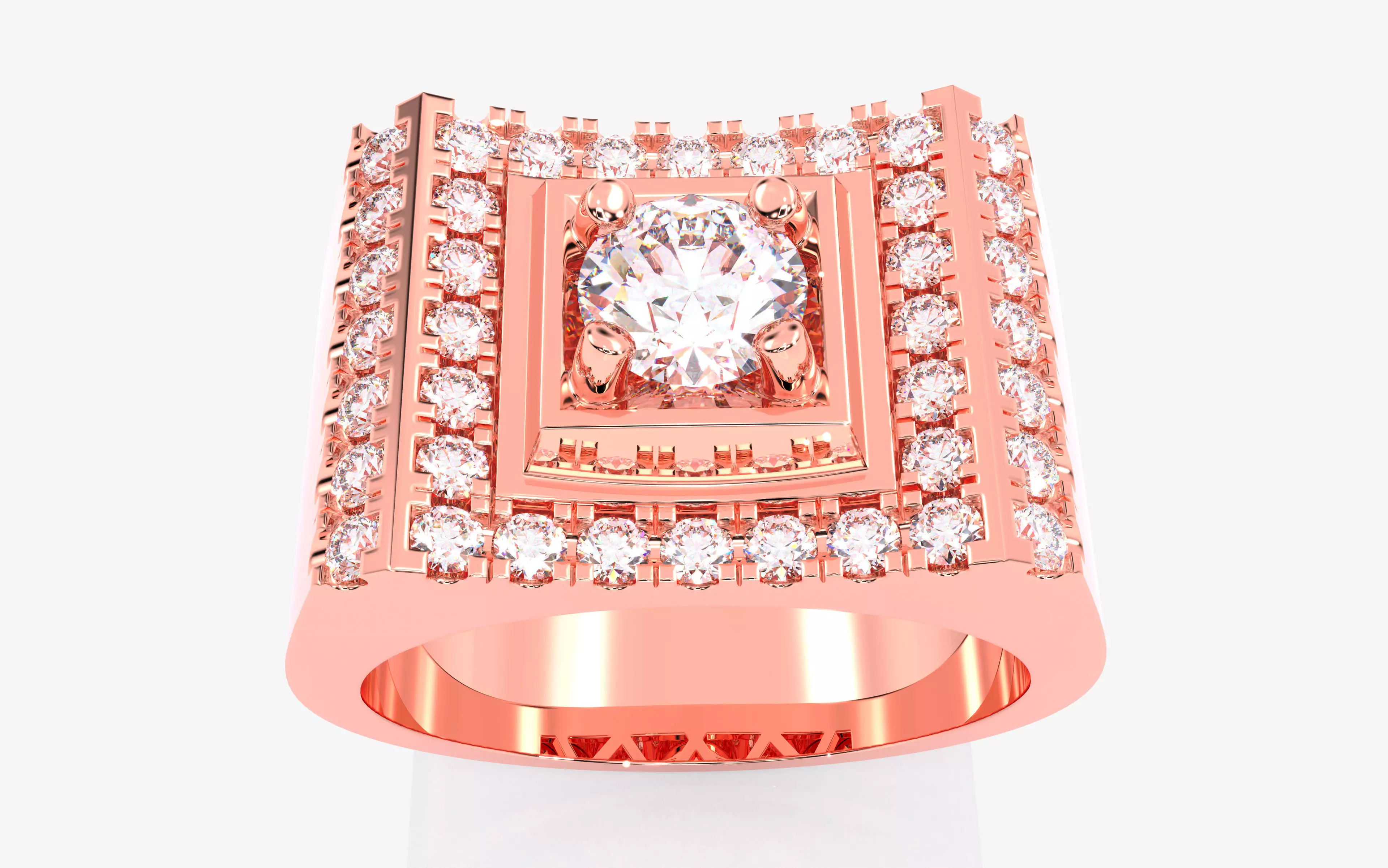 Mens Solitaire Ring 3dm stl renders details 3D print model