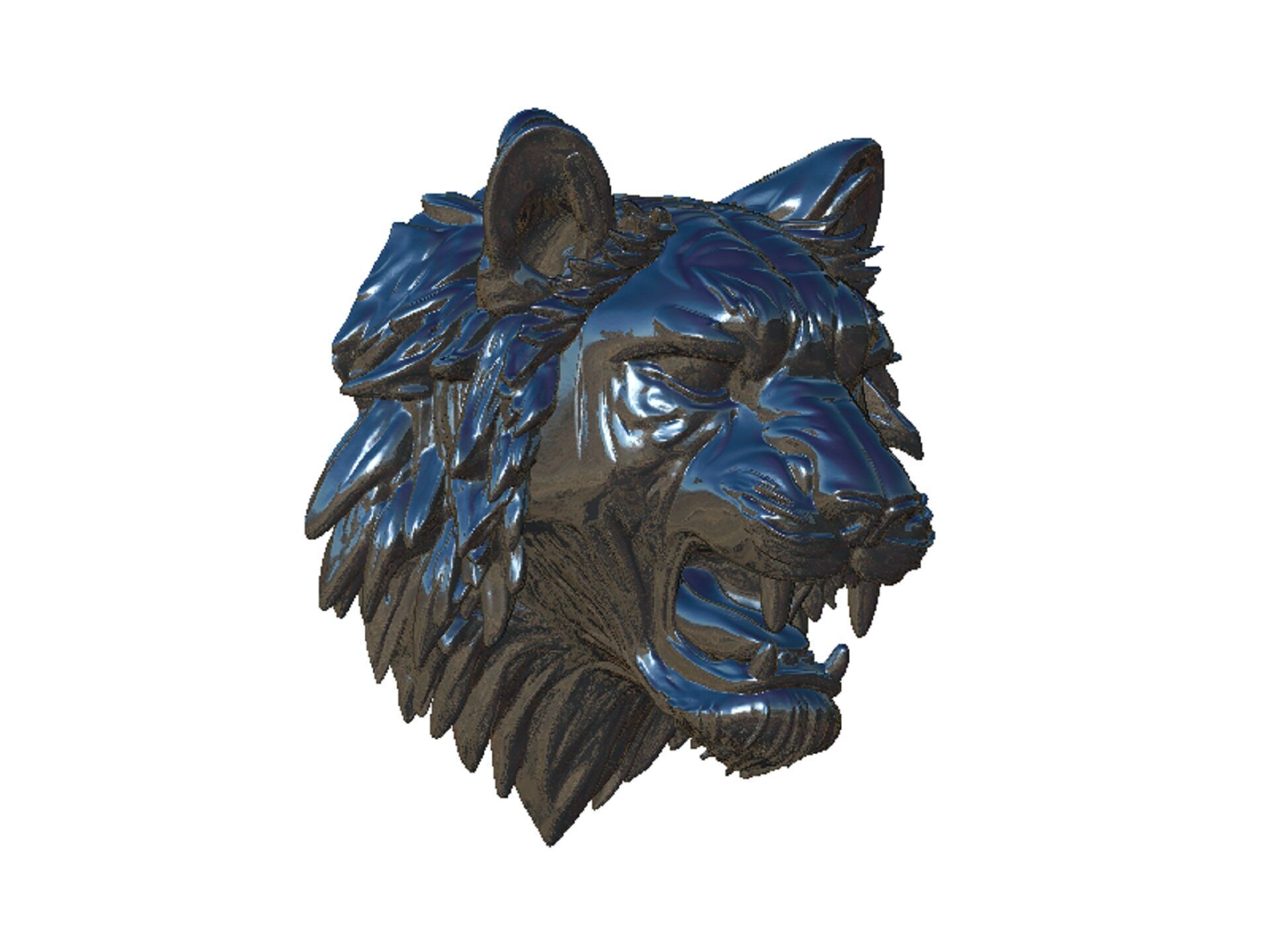 tiger head 3D print model_6