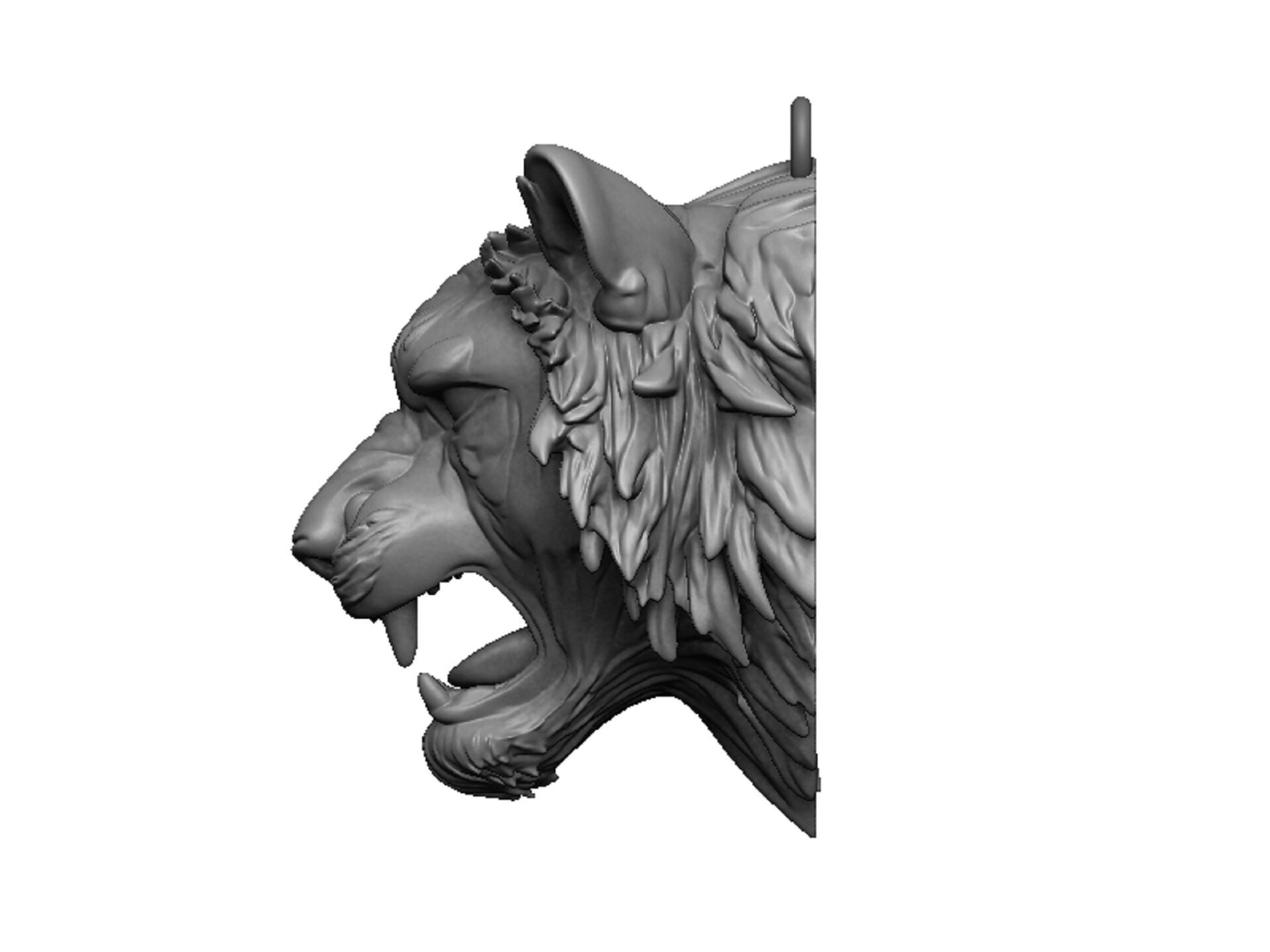 tiger head 3D print model_4