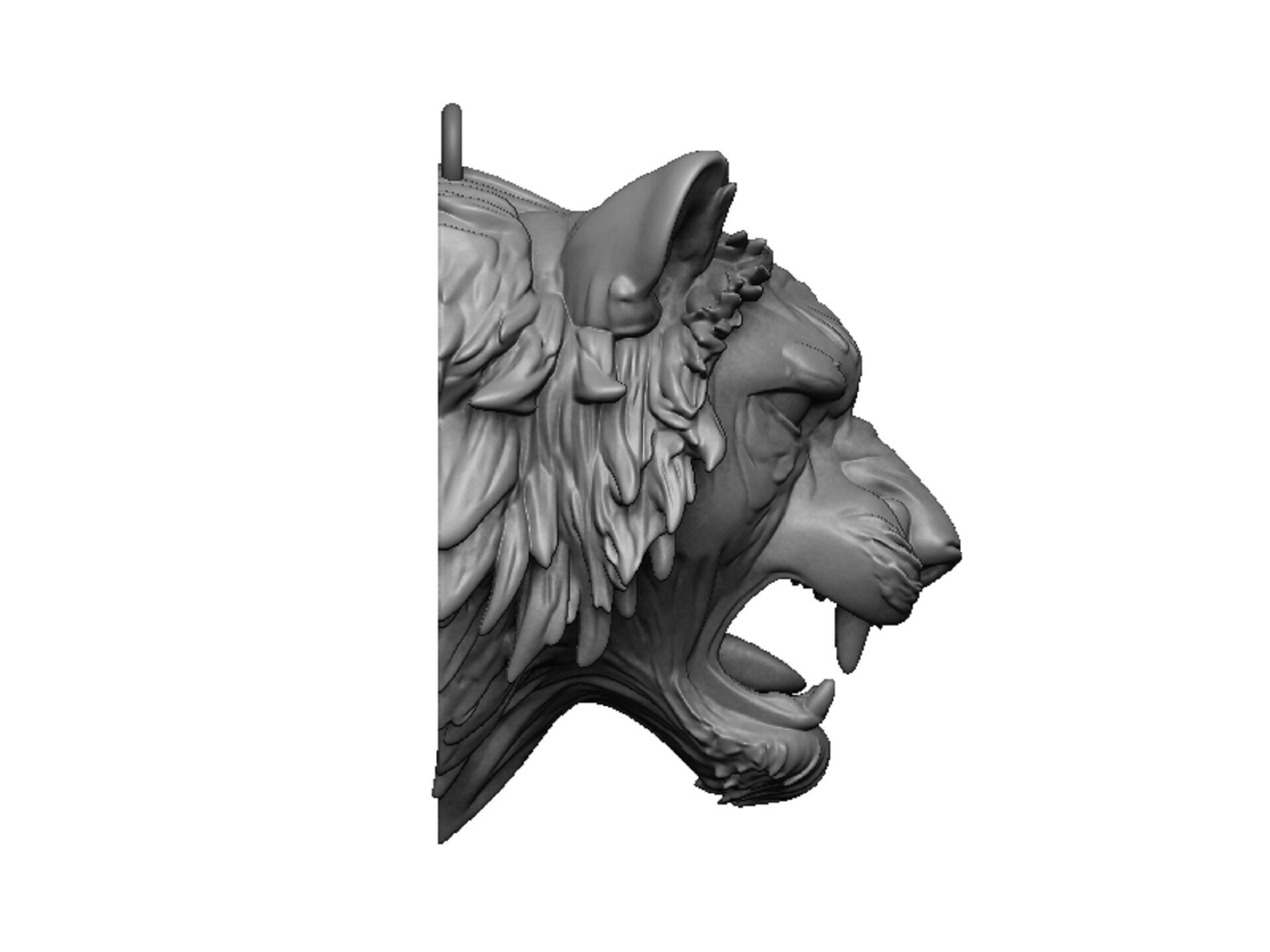 tiger head 3D print model_2