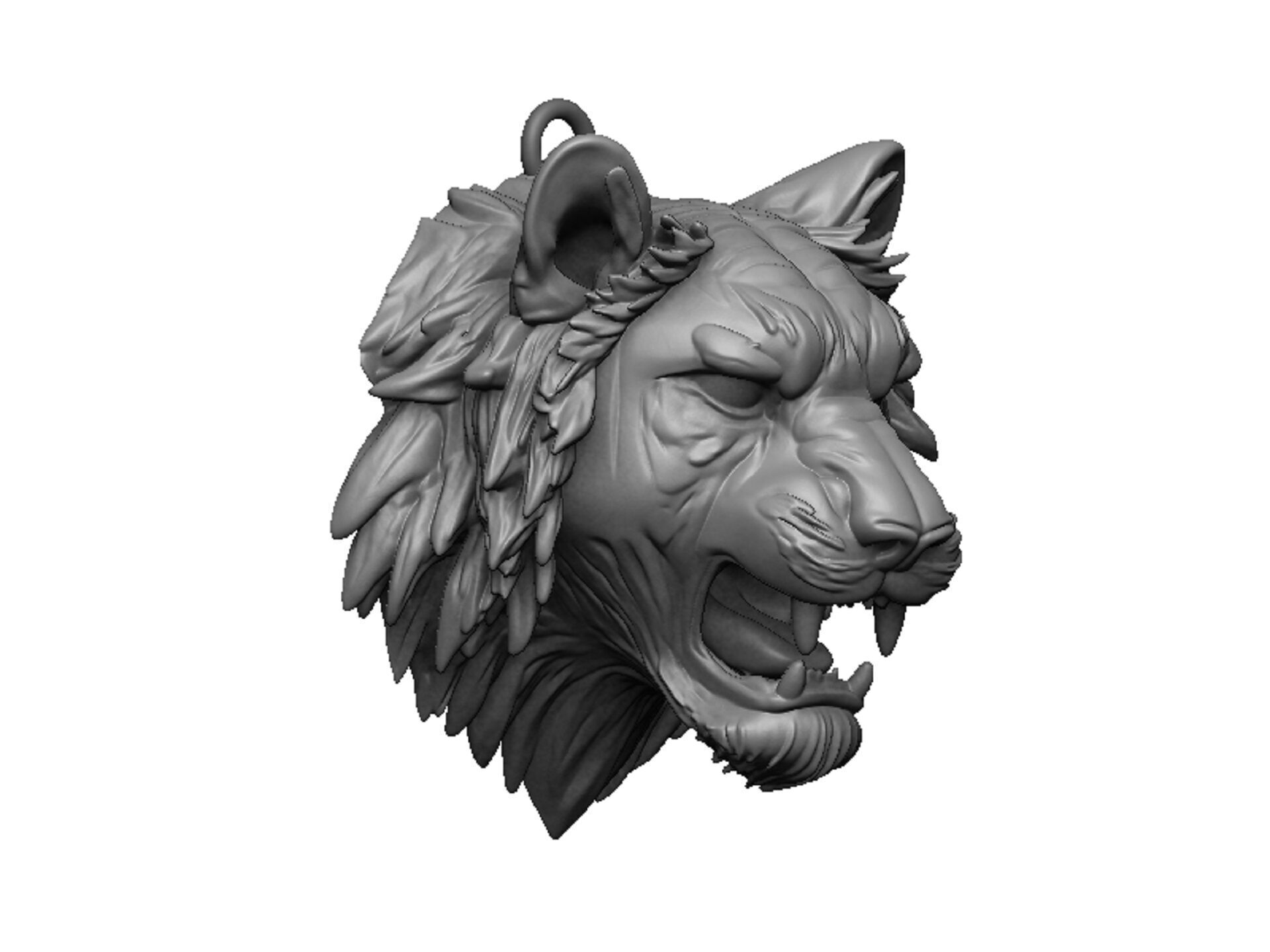 tiger head 3D print model_1