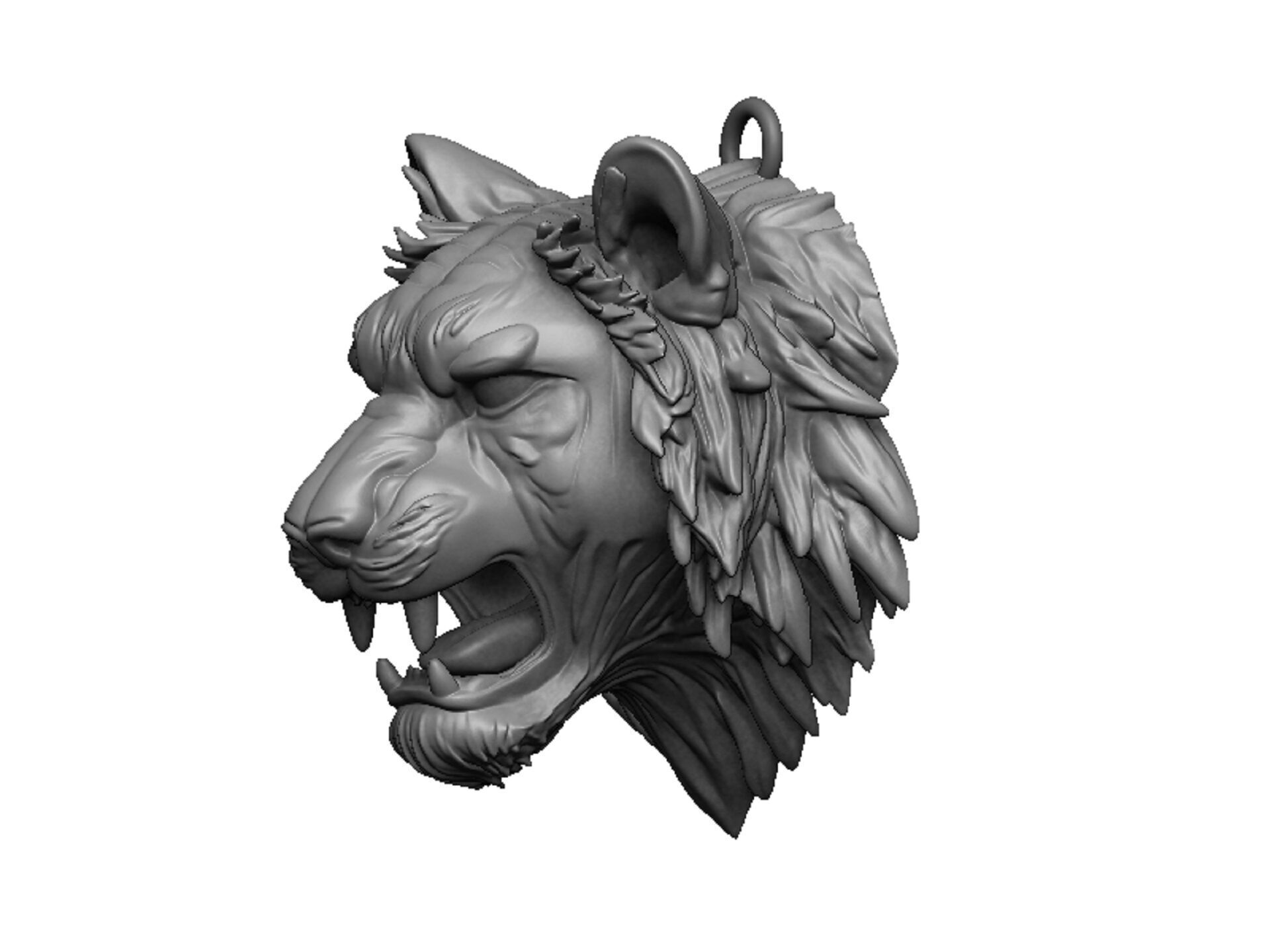 tiger head 3D print model_3