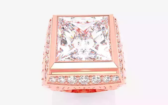 Mens Solitaire Ring 3dm stl renders details