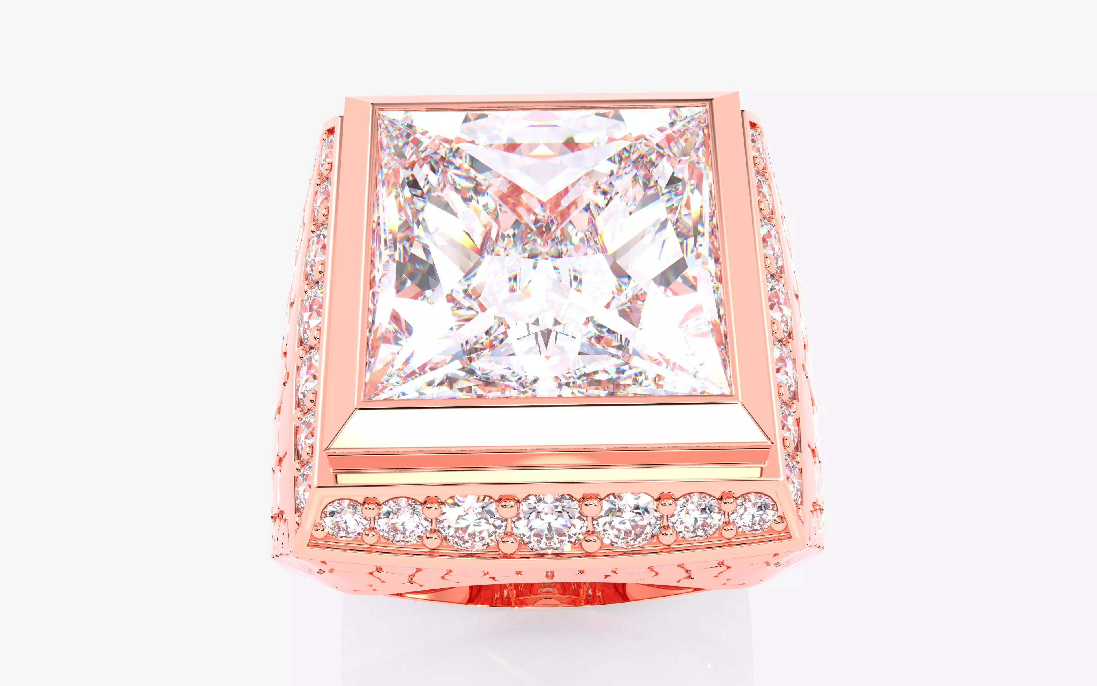 Mens Solitaire Ring 3dm stl renders details 3D print model