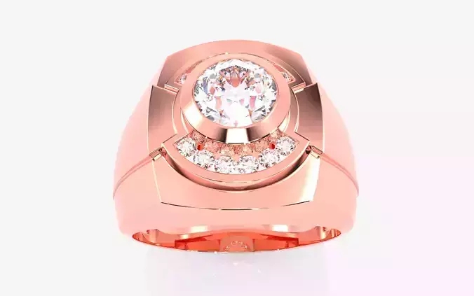 Mens Solitaire Ring 3dm stl renders details