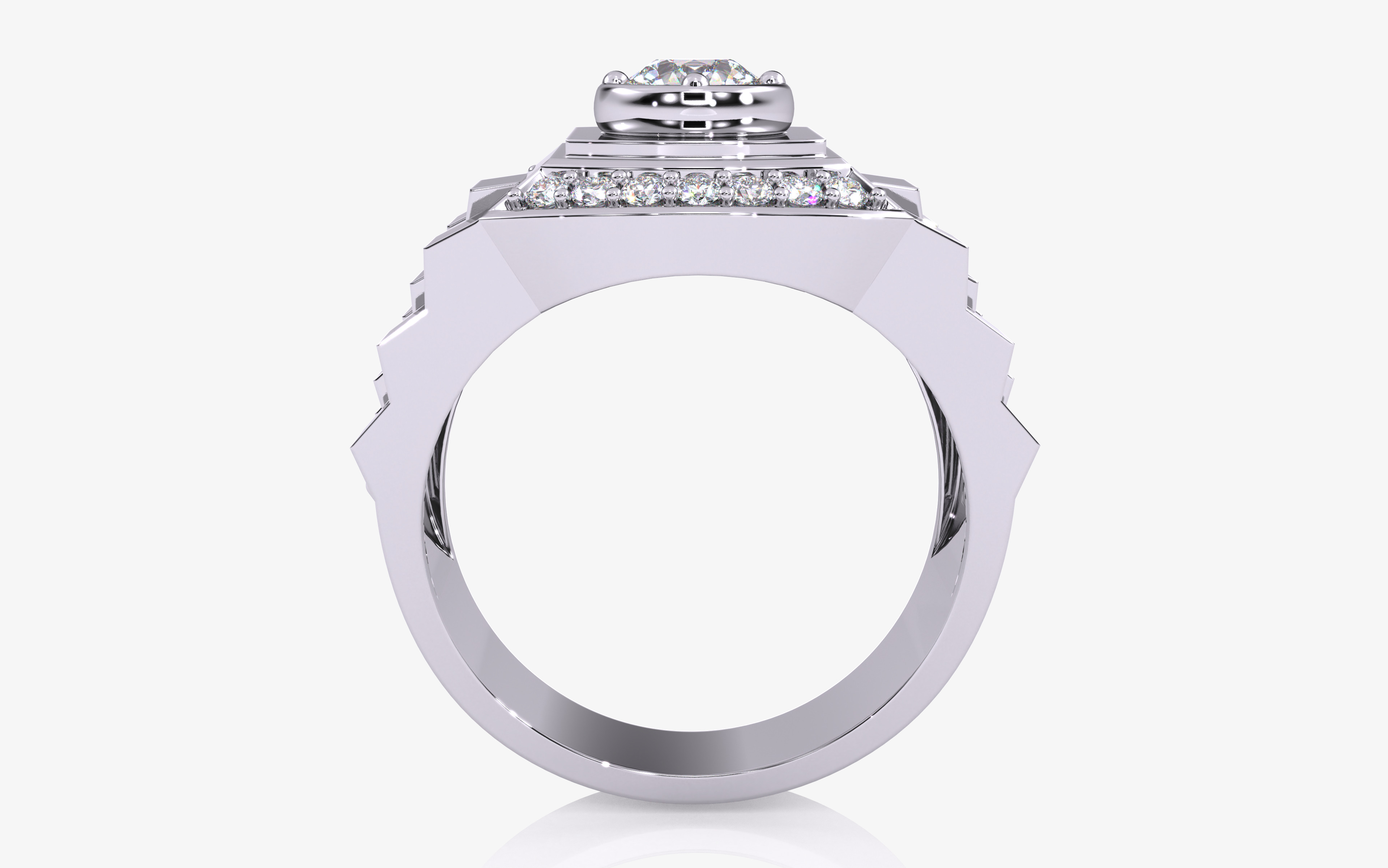 Mens Solitaire Ring 3dm stl renders details 3D print model_4