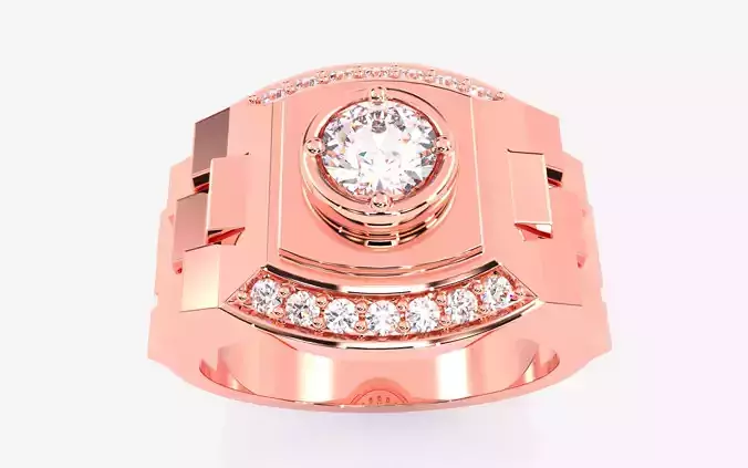 Mens Solitaire Ring 3dm stl renders details