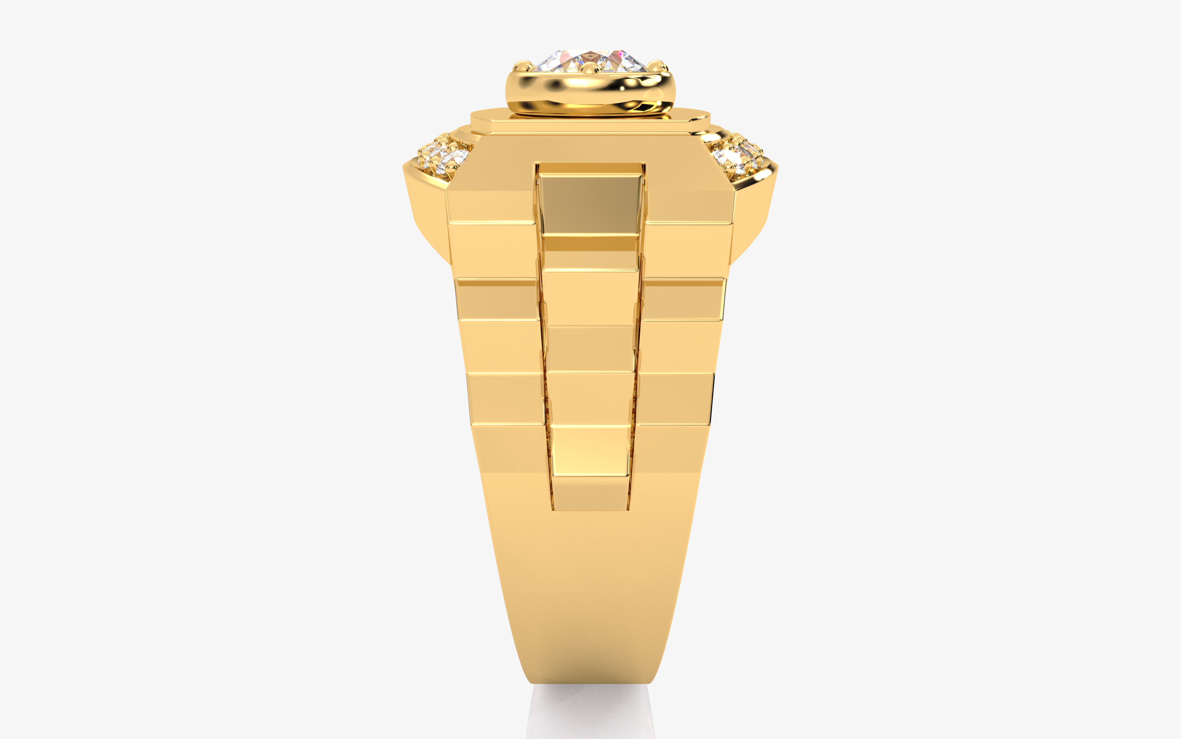 Mens Solitaire Ring 3dm stl renders details 3D print model_13