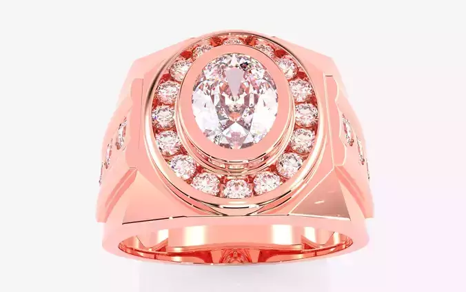 Mens Solitaire Ring 3dm stl renders details