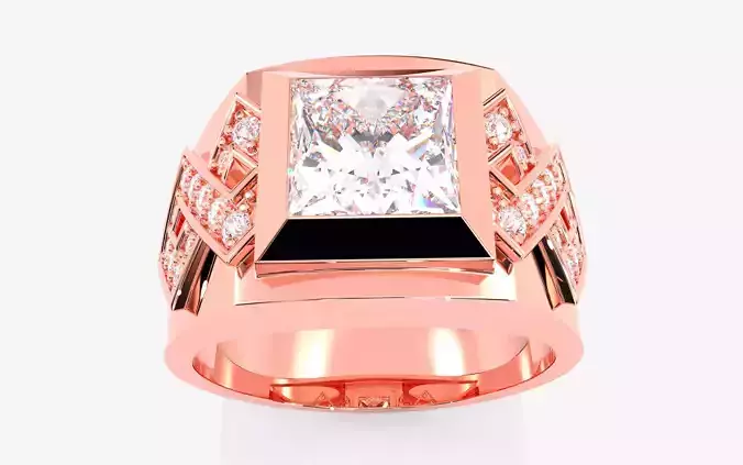 Mens Solitaire Ring 3dm stl renders details