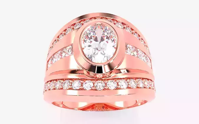 Mens Solitaire Ring 3dm stl renders details