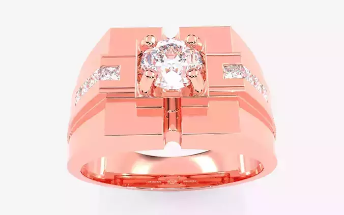 Mens Solitaire Ring 3dm stl renders details