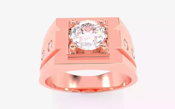 Mens Solitaire Ring 3dm stl renders details