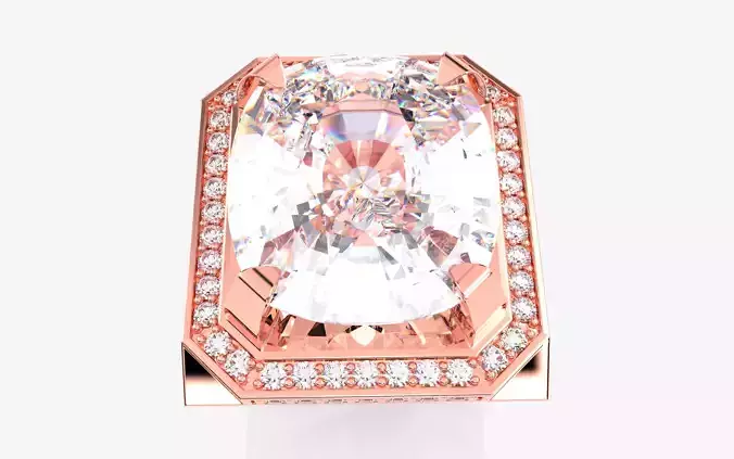 Mens Solitaire Ring 3dm stl renders details