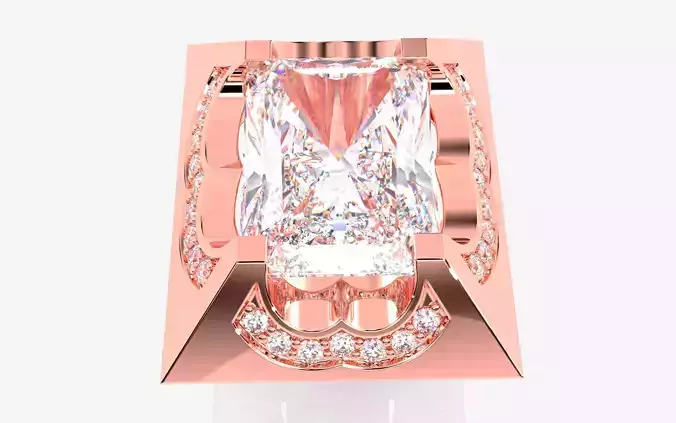 Mens Solitaire Ring 3dm stl renders details 3D print model