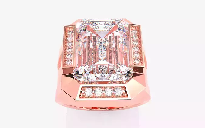 Mens Solitaire Ring 3dm stl renders details 3D print model