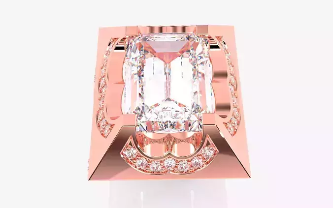 Mens Solitaire Ring 3dm stl renders details