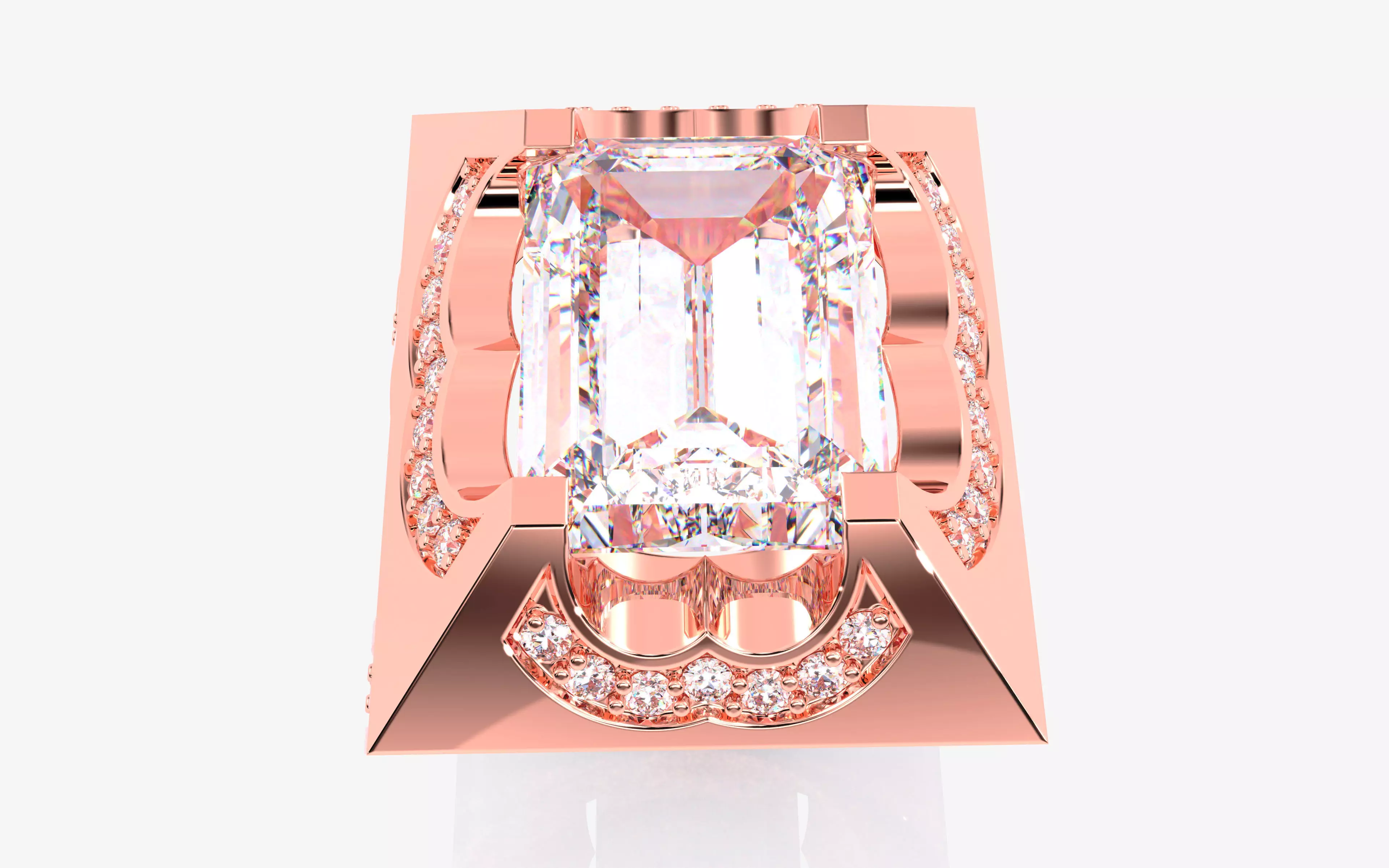 Mens Solitaire Ring 3dm stl renders details 3D print model_0