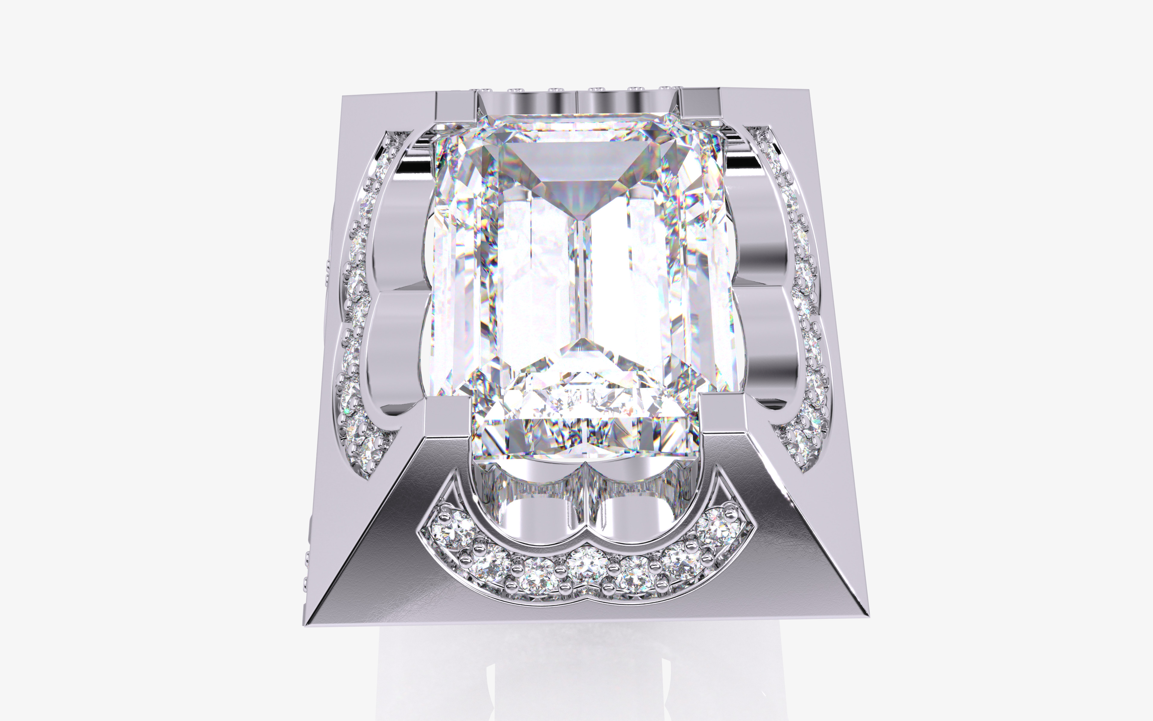 Mens Solitaire Ring 3dm stl renders details 3D print model_9