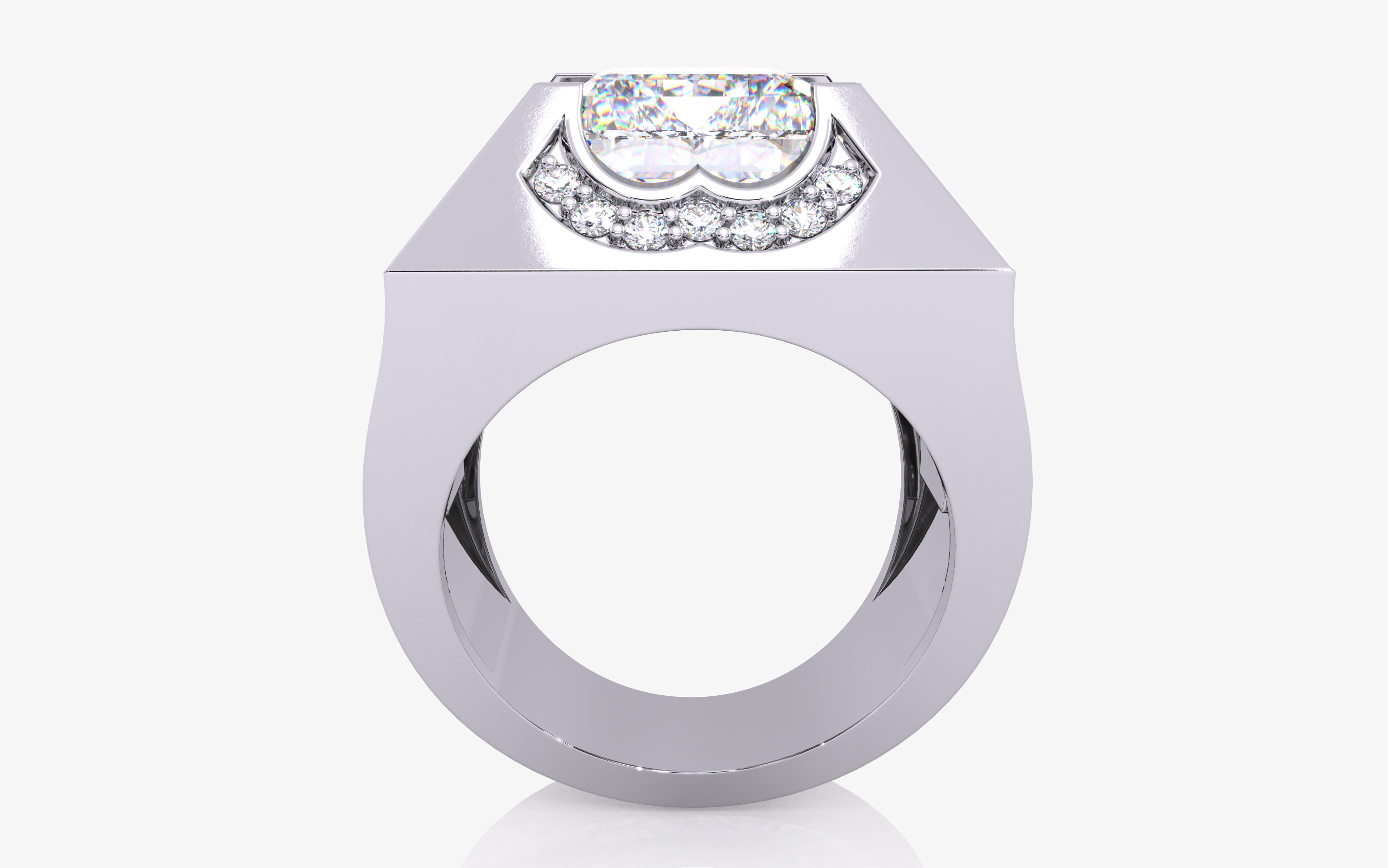 Mens Solitaire Ring 3dm stl renders details 3D print model_4