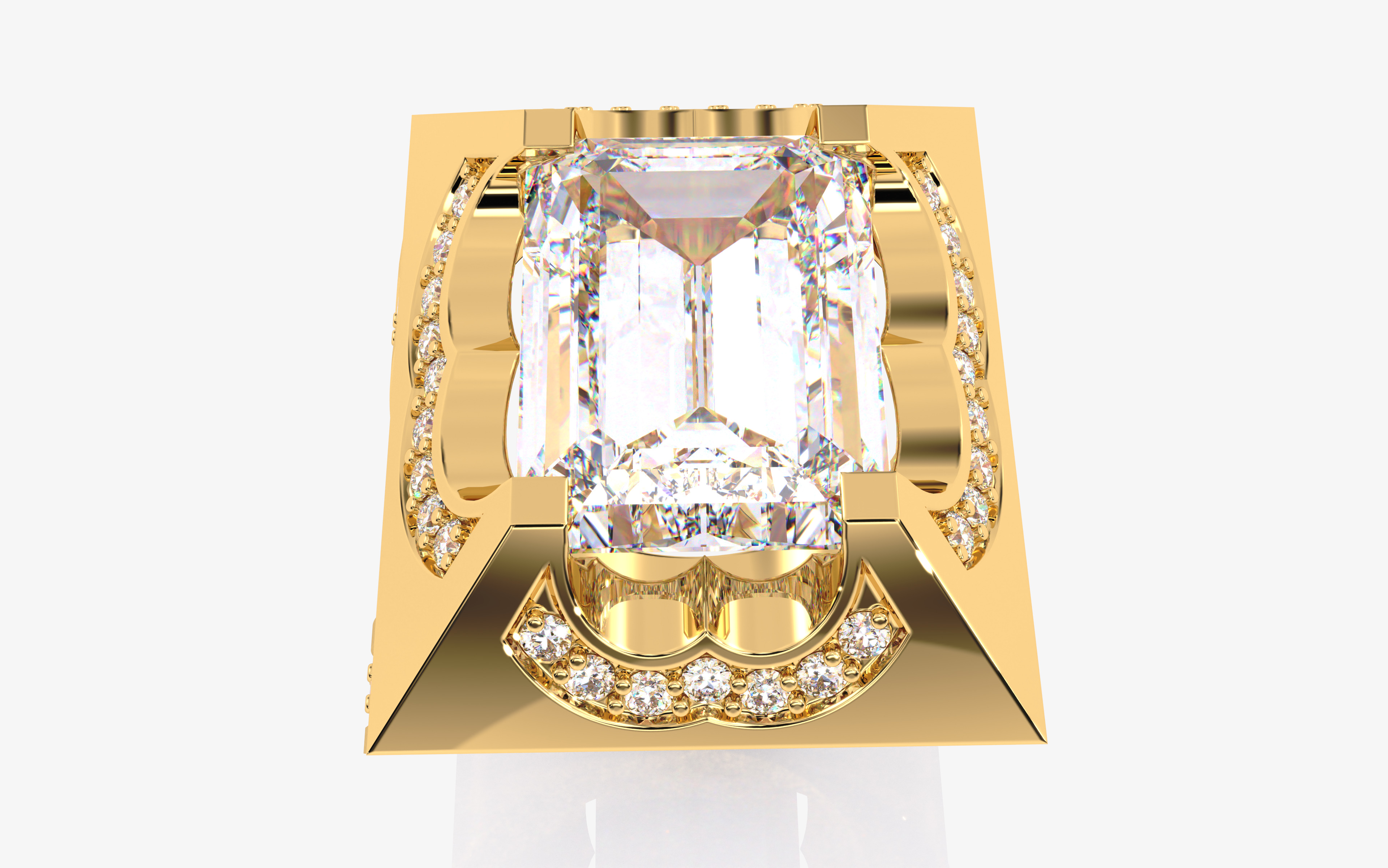 Mens Solitaire Ring 3dm stl renders details 3D print model_2