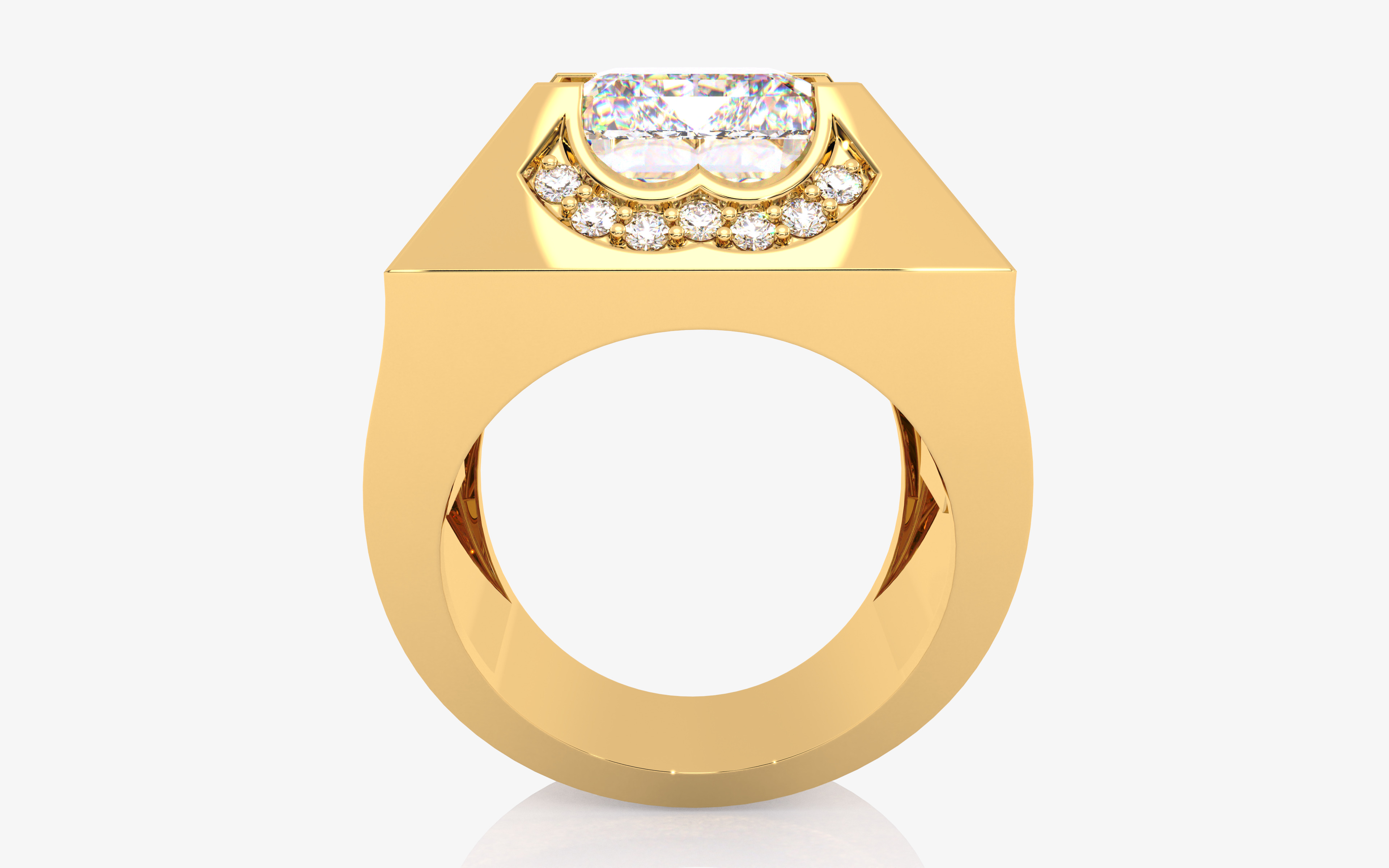 Mens Solitaire Ring 3dm stl renders details 3D print model_5